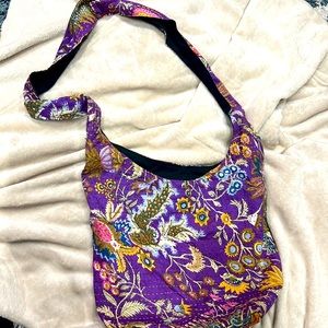Cute printed crossover boho style tote bag